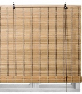 Estores Enrollables de Bambú, Diseño Nórdico, para Puertas y Ventanas (140x180 cm, Natural)