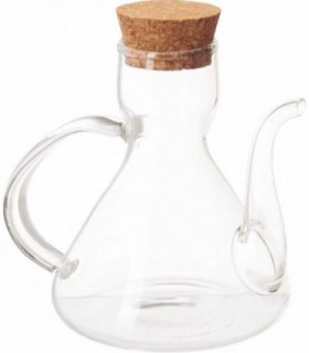 Aceitera de Cristal de Borosilicato Antigoteo de 250ml con Asa y Tapón