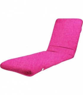 Cojín Tumbona de Jardín, Relleno de Fibra, Funda Lavable (120 x 50 x 6 cm, Fucsia)