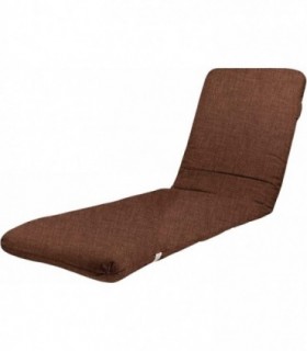 Cojín Tumbona de Jardín, Relleno de Fibra, Funda Lavable (120 x 50 x 6 cm, Marron)