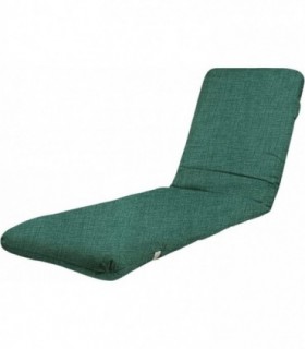 Cojín Tumbona de Jardín, Relleno de Fibra, Funda Lavable (120 x 50 x 6 cm, Verde Botella)
