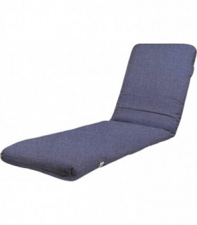 Cojín Tumbona de Jardín, Relleno de Fibra, Funda Lavable (170 x 50 x 6 cm, Azul Marino)