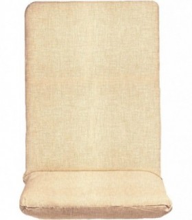 Colchoneta para Tumbona Relleno de Fibra y Funda Lavable (120x50cm, Beige)