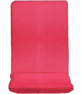 Colchoneta para Tumbona Relleno de Fibra y Funda Lavable (120x50cm, Rojo)