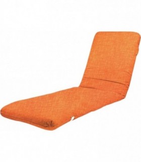 Colchoneta para Tumbona Relleno de Fibra y Funda Lavable (180x50cm, Naranja)