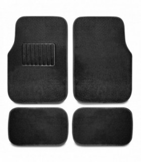 Juego 4 Alfombrillas para Coche, Delanteras 43x63cm + Traseras 43x23cm, Antideslizantes