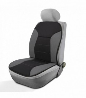 Funda Asiento del Coche Universal, 1 Pieza, Transpirable y Antideslizante (Gris y Negro)