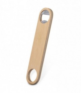 Abridor de Botellas de Madera y Acero, 4x17.9x1 cm, Resistente, Portátil