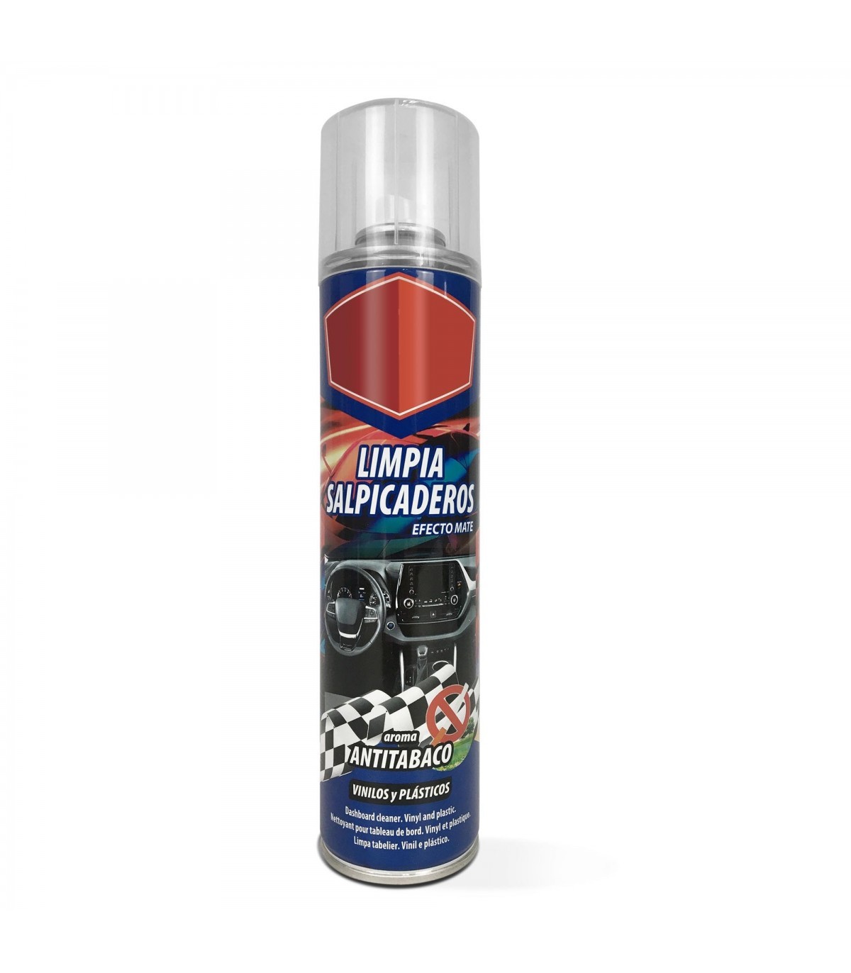 Spray Limpia Salpicaderos de Coche, 400ml, 7x25cm, Efecto Mate (Antitabaco)