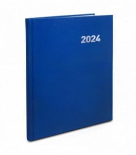 Agenda 2024 Semana Vista, Tapa Dura, 15x21.3x1cm, Marcapáginas, 12 meses (Azul)