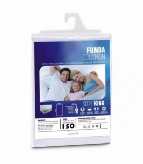 Funda de Colchon con Cremallera, 50% Poliéster 50% Algodón, Lavable a Máquina (150x190cm)