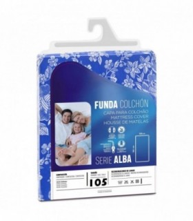Funda de Colchon, Estampado Floral, Cierre de Cremallera, 100% Poliéster (105x190)