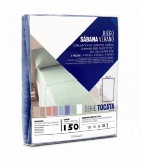 Juego Sábana, 3 Piezas, 100% Poliéster, 190/200cm, Suave y Liso (Celeste 150cm)