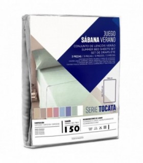Juego Sábana, 3 Piezas, 100% Poliéster, 190/200cm, Suave y Liso (Gris 150cm)