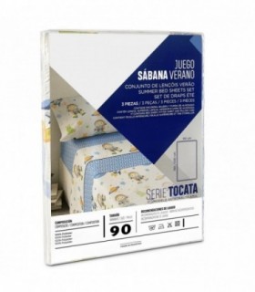 Sabana Infantil Estampada, 3 Piezas, 90x190cm, 100% Poliéster Microfibra (Astronauta 90x190cm)