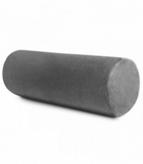Almohada Cervical, 60x20cm, Terciopelo, Cubierta con Cremallera, Lavable (Gris)