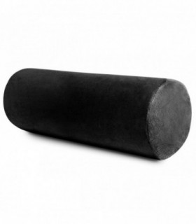 Almohada Cervical, 60x20cm, Terciopelo, Cubierta con Cremallera, Lavable (Negro)