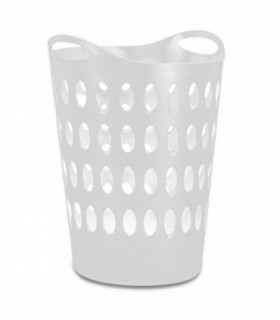Cesto de Ropa con Asas, 50L, 41x44x56 cm, Plástico sin BPA (Blanco)