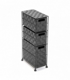 Cajonera de Tela, 3 cajones, 15,5x28x57 (Gris)