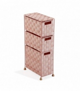 Cajonera de Tela, 3 cajones, 15,5x28x57 (Rosa)