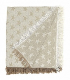 Colcha Multiusos para Sofá Estampado Estrellas (Beige, 230 x 260 cm)