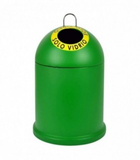 Cubo de basura para Reciclaje de Vidrio, 46 x 28 x 28 cm, Verde Liso