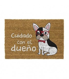 Felpudos Entrada Casa, Fibra de Coco con Base Antideslizante, 40x70 cm (Dueño)