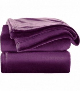 Manta para Sofá de Terciopelo, 100% Microfibra (Violeta, 220 X 240 CM)