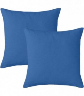 Pack 2 Fundas de Cojin, 35 x 50 cm, Loneta Suave (50 x 35 cm, Azul)