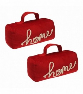 Pack 2 Sujeta Puertas, Tela Rellena de Arena (Home Rojo 20270443, 29x9x11 cm)