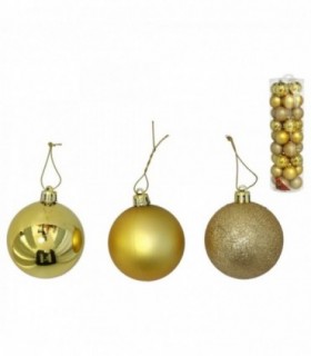 Pack Bolas de Navidad, Surtido (Oro, Pack 36 x Ø 6 cm)