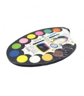 PALETA 12 ACUARELAS PEQ CON PINCEL KIDSFUN