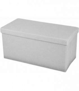 Puff Plegable de Tela de Almacenaje, 76x37,5x37,5 cm (Gris Claro Doble)