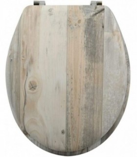 Tapa de WC Universal, MDF y Bisagras de Acero, 43,5x37,5 cm (142215 - Madera Vintage)