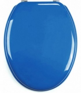 Tapa wc Universal de Madera, Azul Marino, Bisagras de Acero Inox, 43,5x37,5 cm