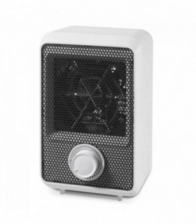 Mini Calefactor Vertical de Mesa, Blanco, PP, 600w, 12,5cmx18,5cmx11,5cm