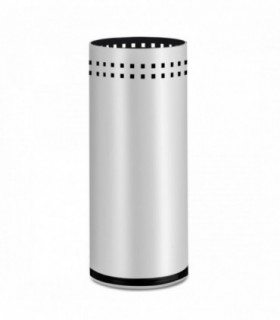 Paragüero de Acero Inoxidable, 21x50cm, Color Plata, Cilíndrico, Base de Plástico