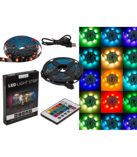 Tira de Luz LED RGB, 5 M de Longitud, con Mando a Distancia