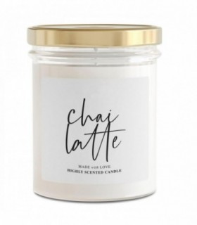 Vela Aromática de Cera, Frasco de Vidrio, 220 gr (Chai Latte)