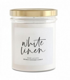 Vela Aromática de Cera, Frasco de Vidrio, 220 gr (White Linen)