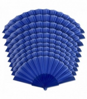 Pack de 10 Unidades Abanico, Tela y PVC,  (Azul)