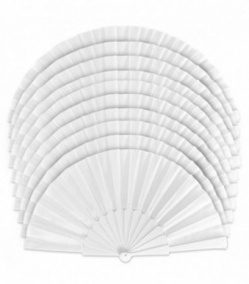 Pack de 10 Unidades Abanico, Tela y PVC,  (Blanco)