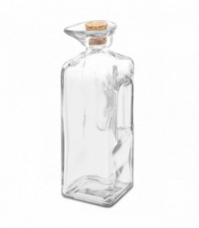 Aceitera Cuadrada, Cristal, 8x8x19 cm, Transparente, Antigoteo, 330 ml