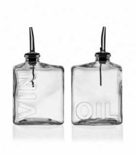 Aceitera y Vinagrera de Cristal, 450 ml, 10 x 6 x 18,5 cm
