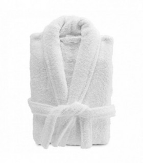 Albornoz de Ducha, 100% Algodón, 500 gr, Unisex, Talla Única, (Blanco)