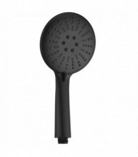 Alcachofa de Ducha de Alta Presión, Negro Mate, Ø12 x 25 cm (3 Funciones - Sencillo)