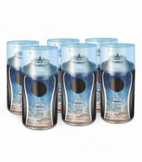 Pack 6 Ambientador Spray, 250 ml, 6,5x14,5 cm, (Brisa Marina)