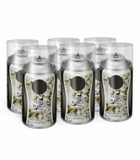 Pack 6 Ambientador Spray, 250 ml, 6,5x14,5 cm,  (Flores Blancas)