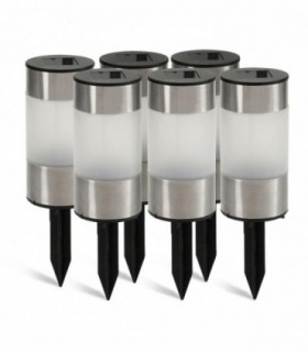 Pack de 6 Baliza Solar Exterior, 2V, LED,  Impermeable, (Multicolor)