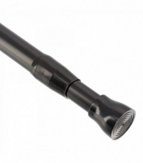 Barra Cortinas Extensible, Negro Mate, Aluminio Inoxidable, (Extensible 110 a 200 cm)